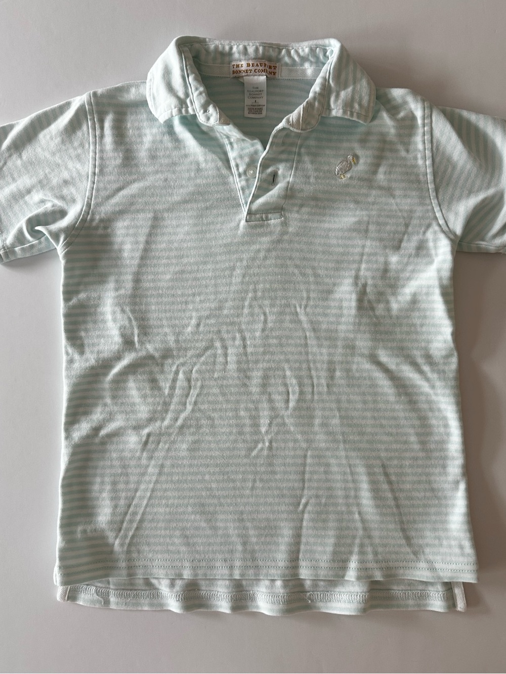 The Beaufort Bonnet Company Boys Blue White Striped Polo Short Sleeve, 8Y
